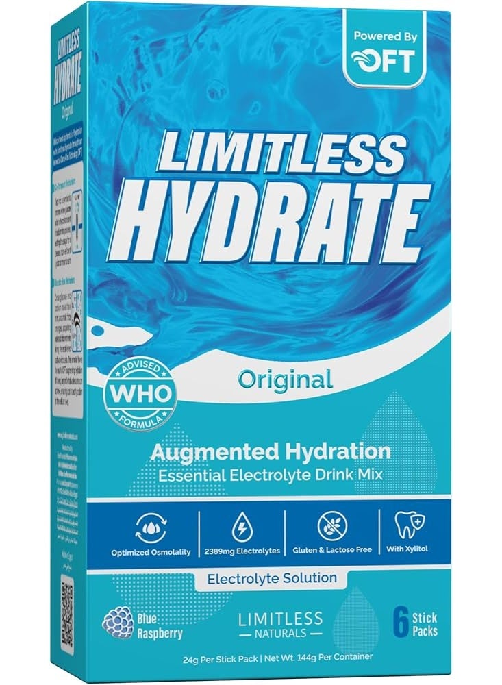 Hydrate Original – 6 Stick Packs – Electrolyte & Mineral Replenishment Supplement